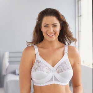 Glamorise 46B MAGIC LIFT Bra (CONVERTIBLE-STRAPS) Wireless STRETCH WHITE NEW